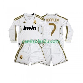 Camisolas de futebol Real Madrid Cristiano Ronaldo 7 2011 2012 Retro Criança Equipamento Principal Manga Comprida